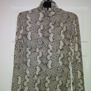 Snakeskin Print Turtleneck